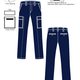 Jordal Cargo Pants Blue Black FEMALE