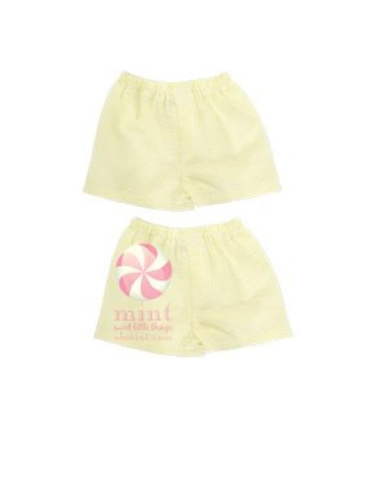 Yellow Seersucker Boxers Free Monogram Initial Styles Jupiter