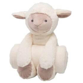 Elegant Baby Lamb Stuffed Animal & Monogrammed Blanket