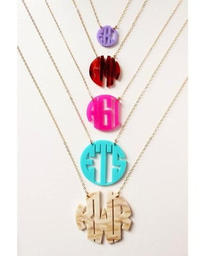 Moon and Lola - Acrylic Vineyard Square Monogram Pendant