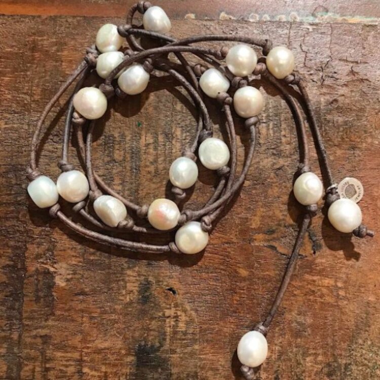 Nugget Pearl Wrap Necklace
