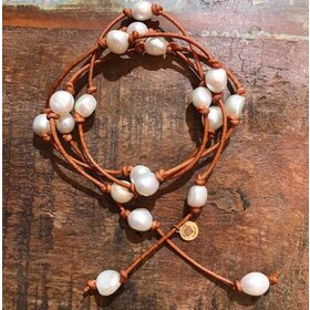 Nugget Pearl Wrap Necklace - 3 Colors