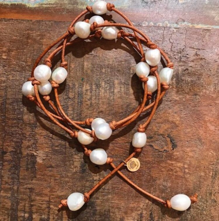 Nugget Pearl Wrap Necklace