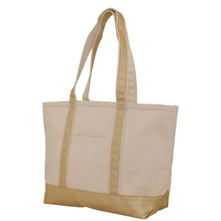 Metallic Medium Boat Tote