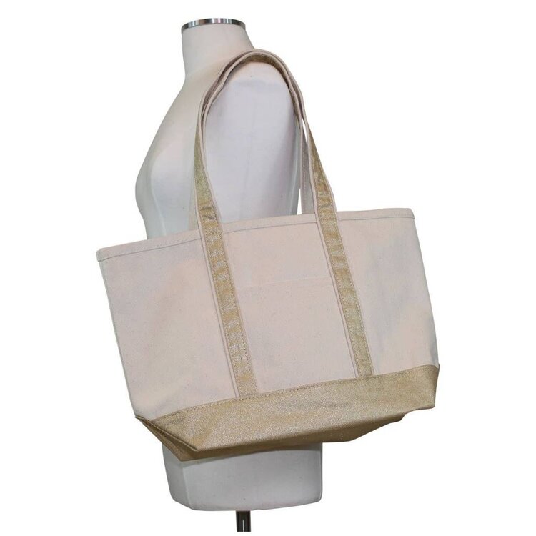 Metallic Medium Boat Tote