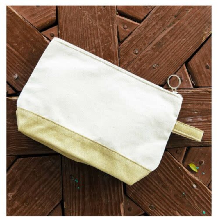 Metallic Trim Make Up Bag