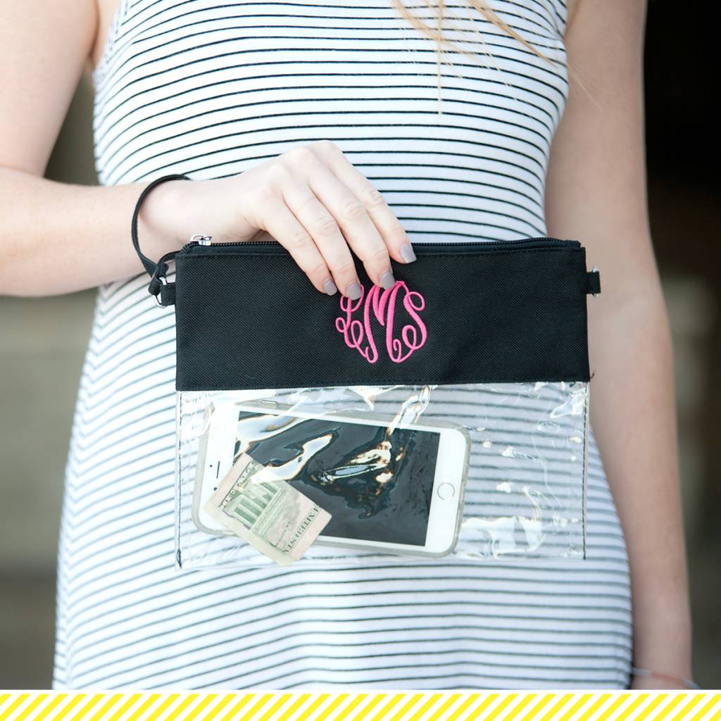 Monogrammed Clear Clutch
