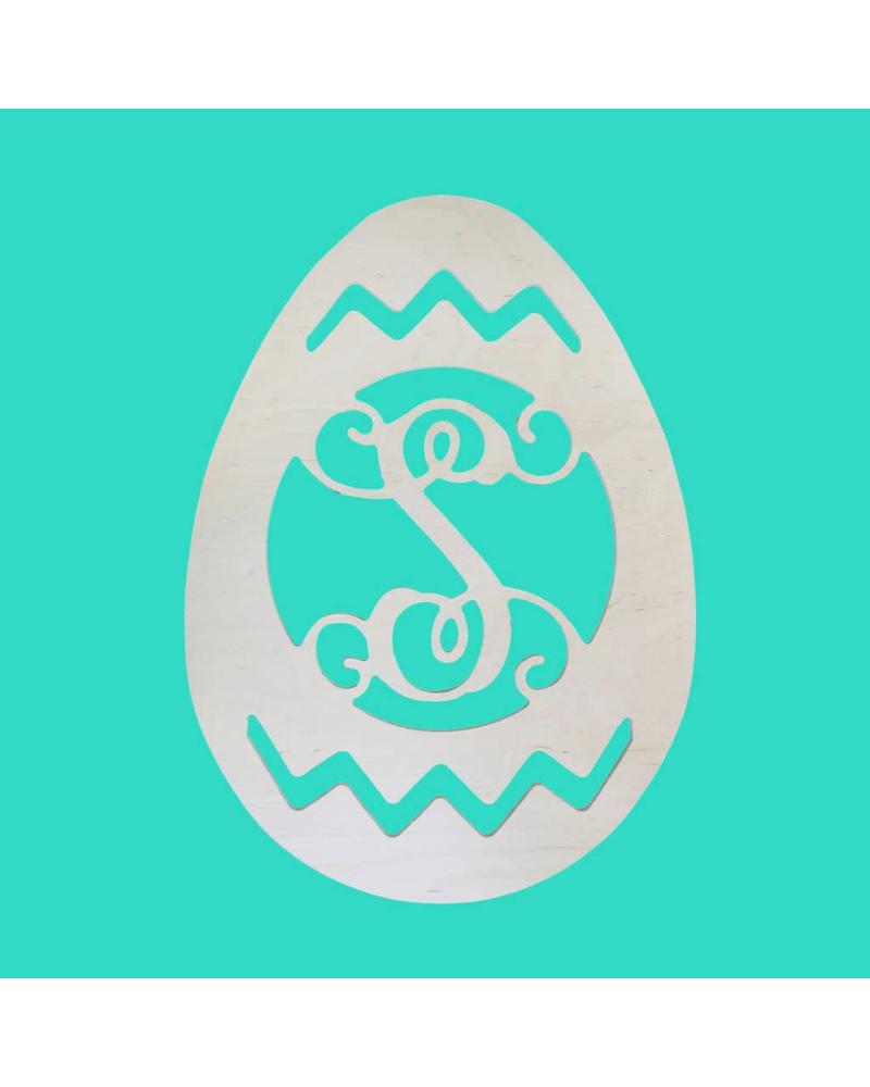 Wholesale Boutique Wood Easter Egg Monogram