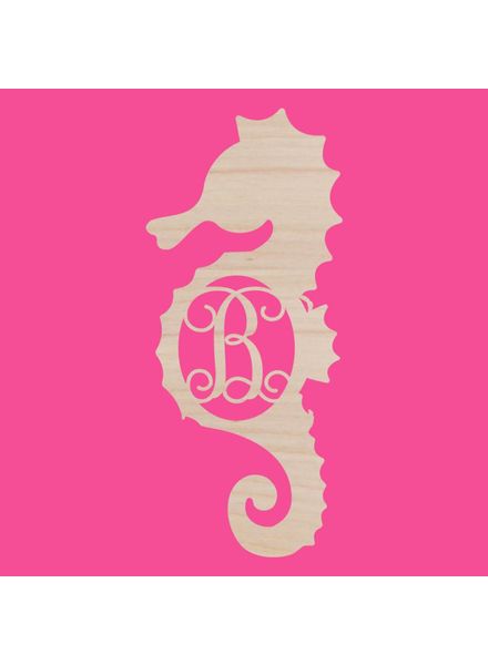 Wholesale Boutique Wood Seahorse Monogram