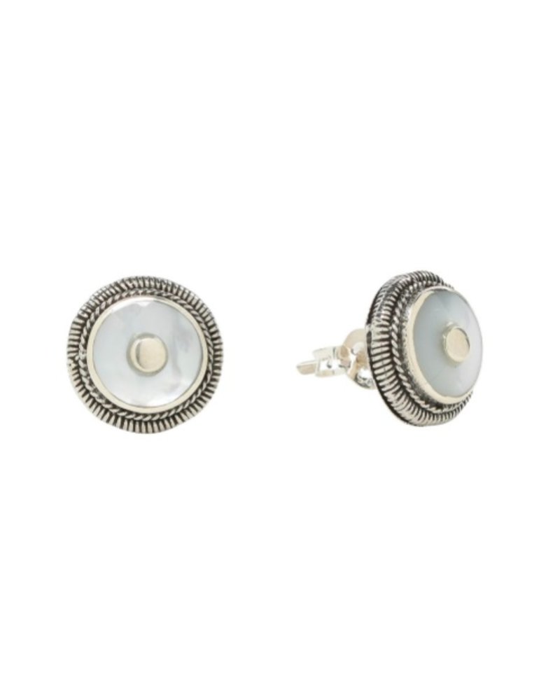 Sea Lustre Mother of Pearl Disc Studs