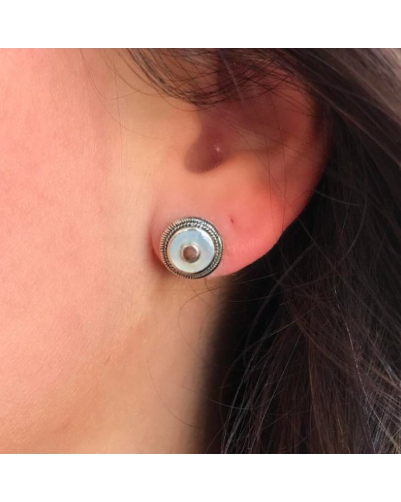Sea Lustre Mother of Pearl Disc Studs