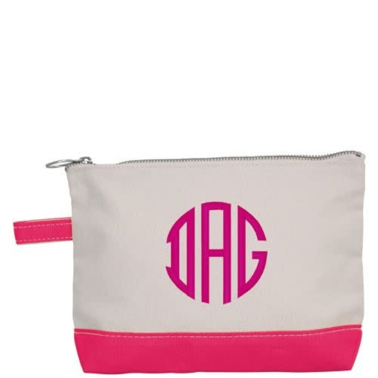 Monogrammed Canvas Make Up Bag