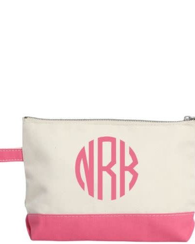 Summer Deal on Clearance 2023! Wjsxc Monogram Canvas Cosmetic Bag,Christmas Personalized Birthday Gift,Floral Initial Tote Card,Friends Bridesmaids