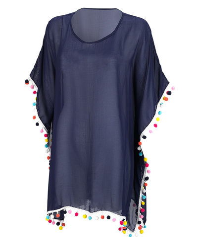 swimsuit coverup with pom poms