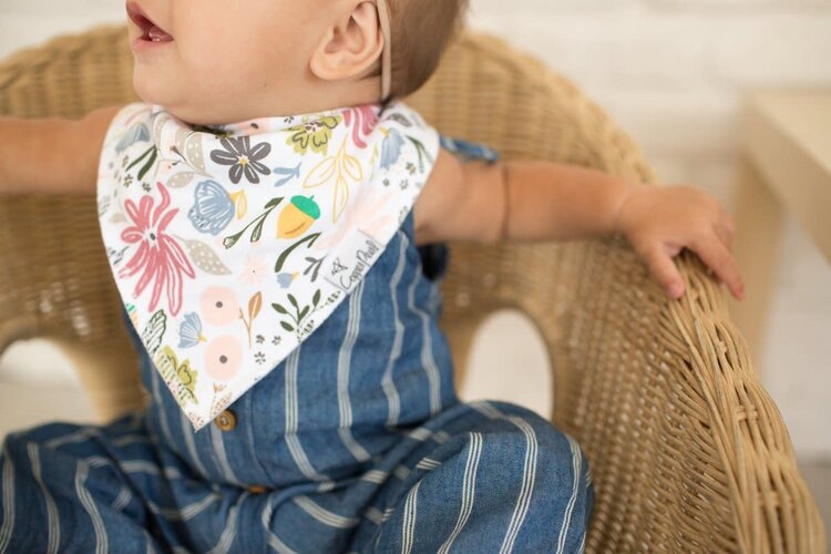 Copper Pearl Olive Bandana Bib Set