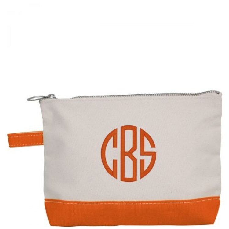 Monogrammed Canvas Make Up Bag