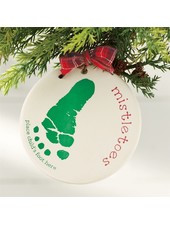 Mudpie Mistletoes Baby Foot Print Ornament