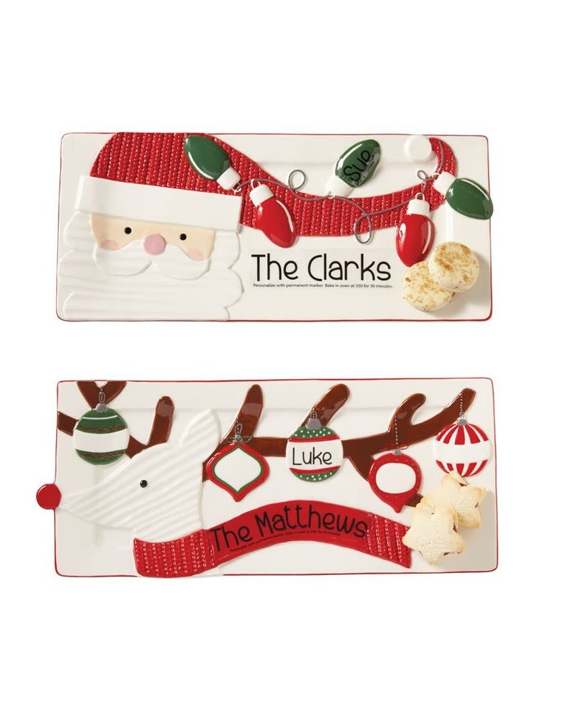 New Mud Pie Ceramic Santa Cookie Platter Christmas Decorations