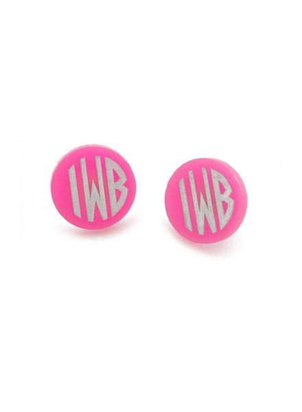 Moon and Lola Monogram Post Earrings - Pick Your Color