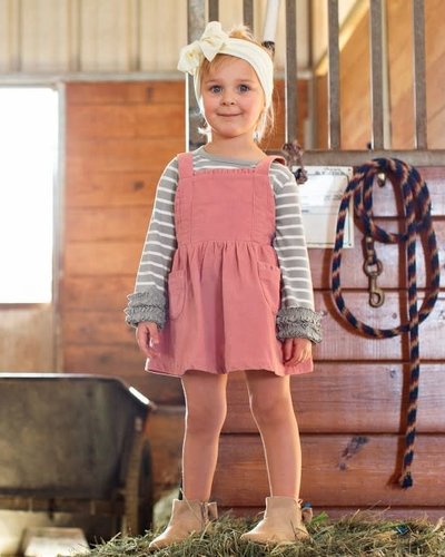 mauve overall dress