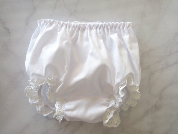 Monogrammed White Baby Bloomer