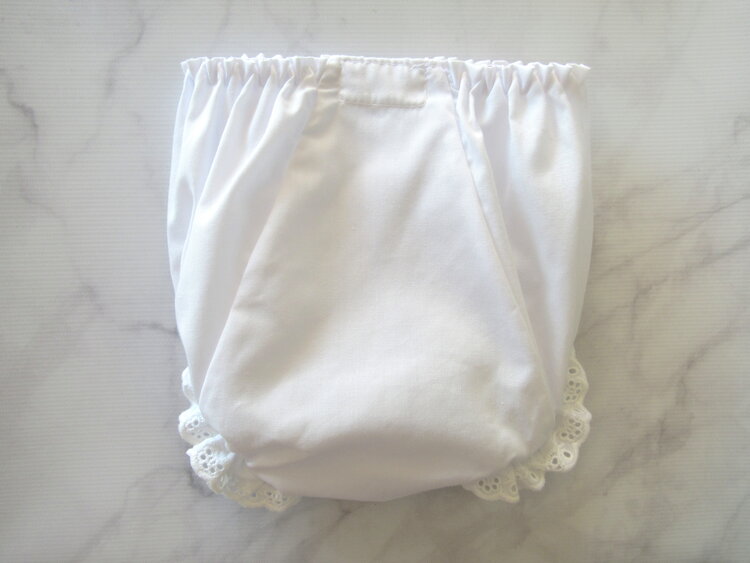 Monogrammed White Baby Bloomer