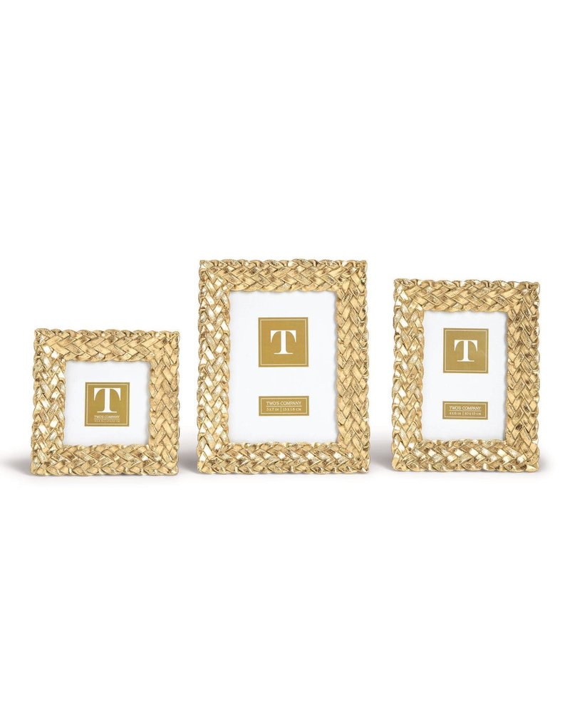Two's Company Gold Braid Picture Frames