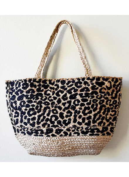 1968 & Co. Leopard Jute Tote Bag