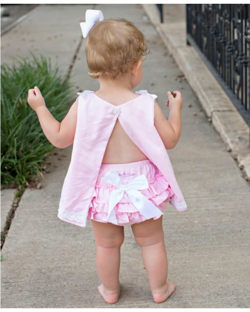RuffleButts Baby//Toddler Girls Woven Baby Bloomer with Bow