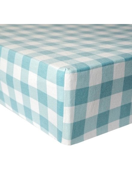 Blue Gingham Crib Sheet Initial Styles Jupiter