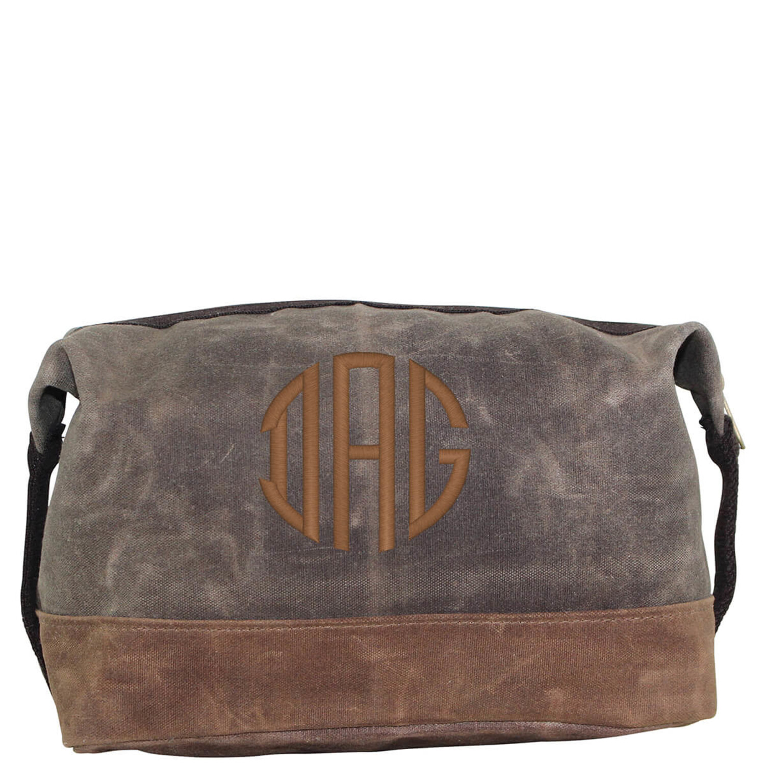 CB Station Monogrammed Olive Waxed Canvas Dopp Kit Initial Styles Jupiter Boutique