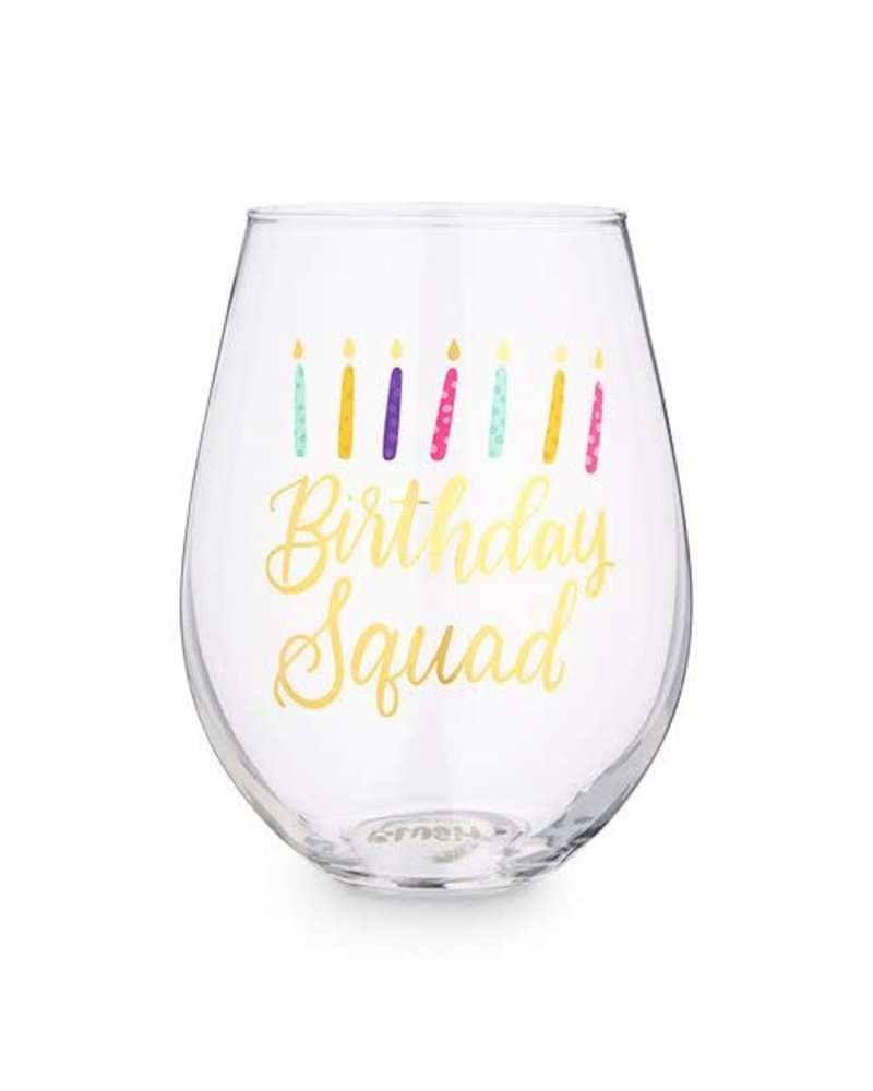 True Stemless Wine Glass - Birthday Squad