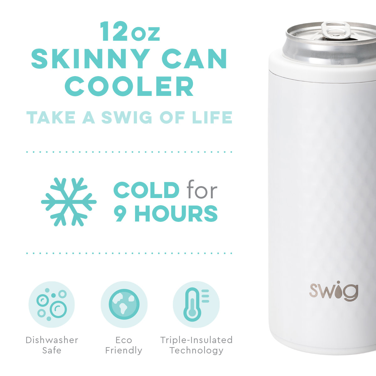 Swig - 12 oz Skinny Can Cooler - Golf Partee