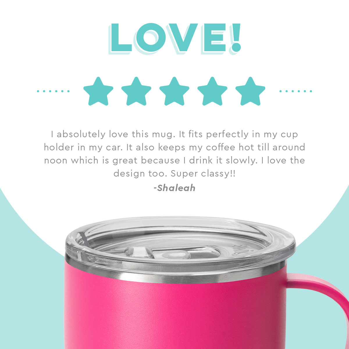 Swig Insulated Mug 18 oz with Lid Matte Hot Pink for  Hot or Cold
