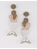 Initial Styles White Beaded Mermaid Earrings