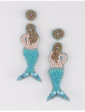 H&D LA Showroom Turquoise Beaded Mermaid Earrings