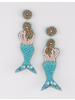 H&D LA Showroom Turquoise Beaded Mermaid Earrings