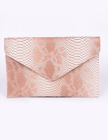 snakeskin envelope clutch