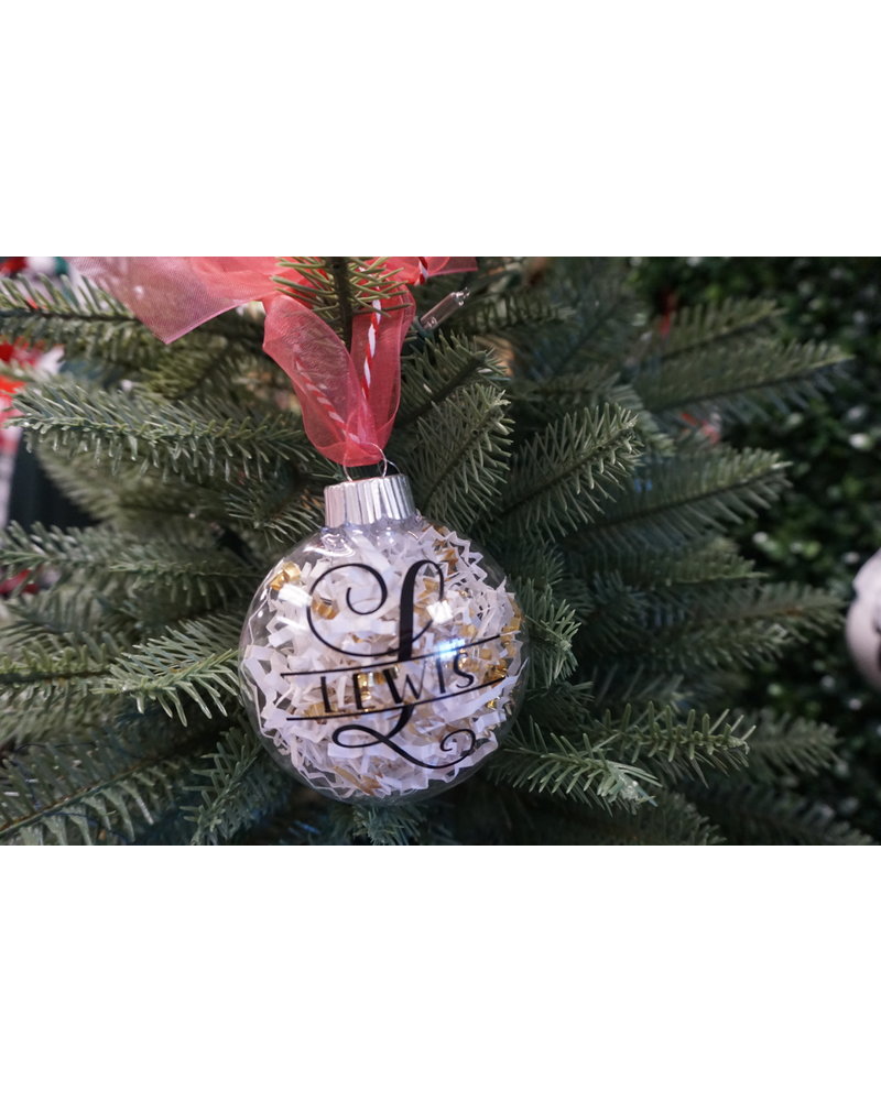 Initial Styles Personalized Clear Disk Acrylic Ornament