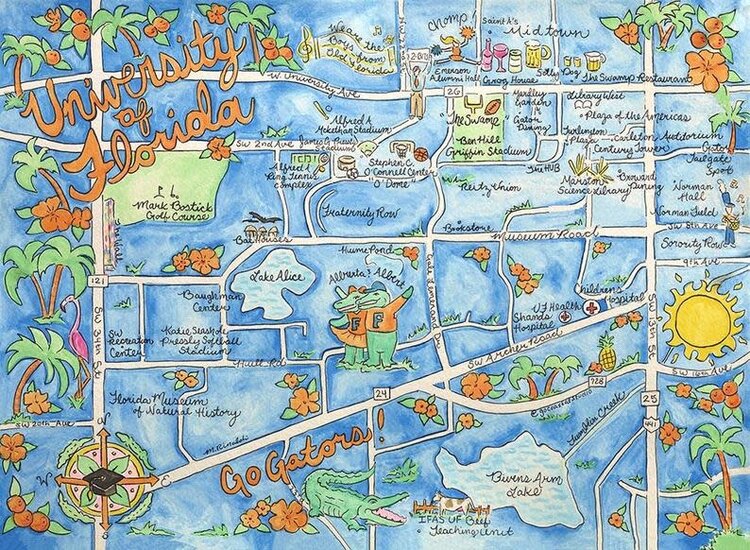 Go Coastal University of Florida Map Blanket