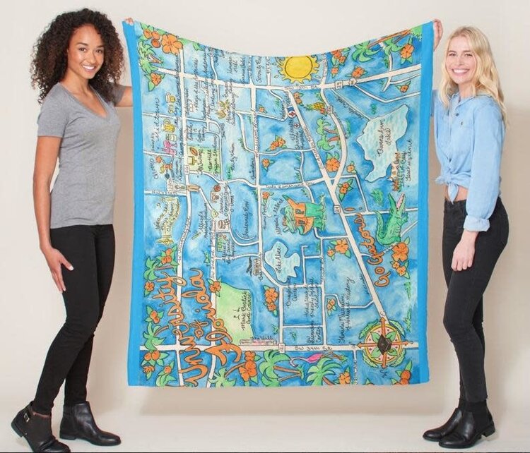 Go Coastal University of Florida Map Blanket