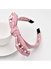 Initial Styles NHO Knotted Bow Headband - Polka Dot Pearl - Blush Pink