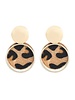 Initial Styles *NHO Earrings - Leopard Print Gold Circle
