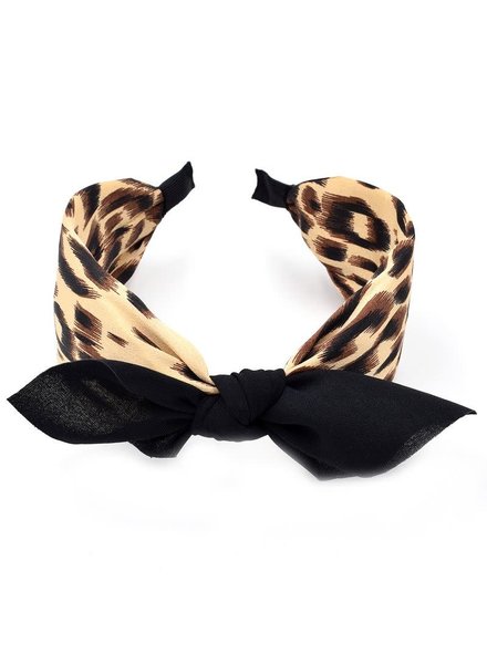 Initial Styles Leopard Knotted Bow Headband