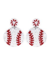 Initial Styles Baseball Beaded Earrings