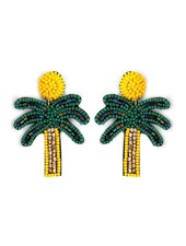 Initial Styles Palm Tree Seed Bead Earrings