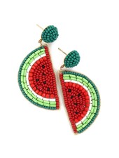 Initial Styles Watermelon Slice Beaded Earrings