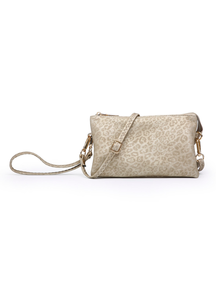 Jen & Co. Light Gold Cheetah Crossbody + Wristlet