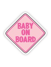 Big Moods Pink Baby On Board Sticker