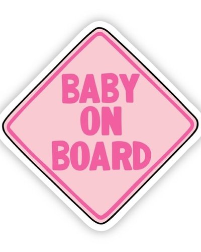 Pink Baby On Board Sticker at Initial Styles Boutique - Initial